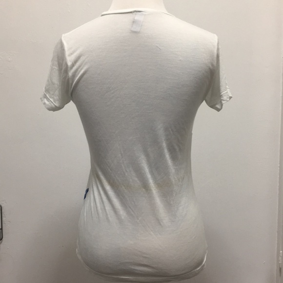 Semi sheer soft tee inside out print navy thin XS - Picture 7 of 8